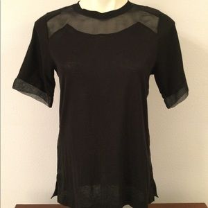 J. Crew Black Label Mesh Detail Shirt